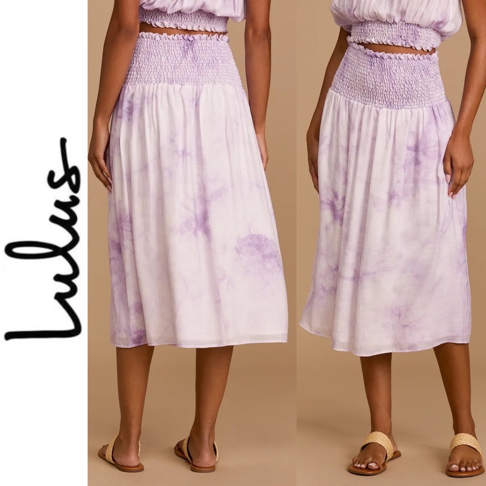 Purple Tie-Dye Smocked Midi Skirt (or dress)
